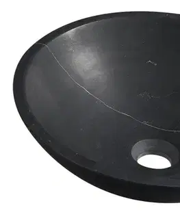 Umývadlá SAPHO - BLOK kamenné umývadlo na dosku priemer 40cm, matný čierny Marquin 2401-35