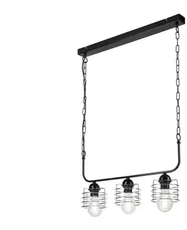 Svietidlá  Luster na reťazi MORGAN 3xE27/60W/230V čierna/chróm LM-3.157/CHROM
