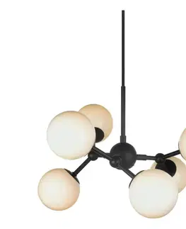 Svietidlá Halo Design 736546 - Závesný luster na lanku ATOM 6xG9/28W/230V priemer 45 cm čierna/biela 736546