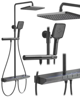 Kúpeľňové batérie REA REA - Sprchový set s termostatom Pedro Titanium REA-P0896
