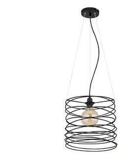 Svietidlá Globo 15640H - Závesné svietidlo na lanku TILLY 1xE27/60W/230V čierne 15640H