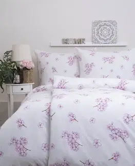 Obliečky MKLozkoviny.sk Francúzske bavlnené obliečky Renforcé – Sakura - 220 × 200 cm - 70 x 90 cm