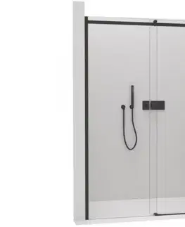 Sprchovacie kúty CERANO - Sprchové posuvné dvere Santoro Ľ/P - 8 mm - čierna matná, transparentné sklo - 160x195 CER-8050BD7264