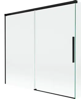 Sprchové dvere MEXEN/S - Rox vaňová zástena 2-krídlová posuvná 170 + 70 x 150, transparent, čierna 8C9-170-070-70-00