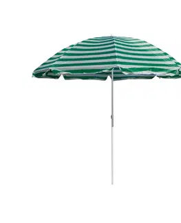 Záhradné slnečníky a doplnky Slnečník plážový 230 cm, HAPPY GREEN, zelené pruhy