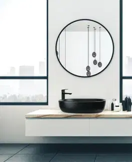 Umývadlá INVENA - Umývadlo na dosku KORFU TREND 60 cm oválne čierna mat CE-34-005-C