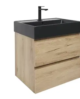 Kúpeľňový nábytok Kúpeľňová skrinka 2 zásuvková s umývadlom SAT B-Way 59x50x45 cm dub mat BWAY260OAKU2B2B BWAY260OAKU2B2B