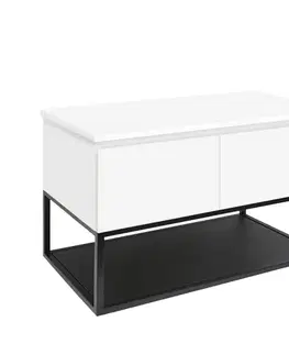 Kúpeľňový nábytok Kúpeľňová skrinka s krycou doskou SAT B-Way 119x57x45 cm biela lesk BWAY120WDESK BWAY120WDESK