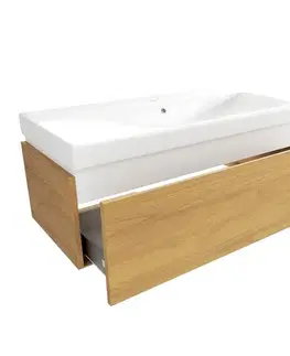 Kúpeľňový nábytok Kúpeľňová skrinka s umývadlom SAT Feel 100x30x46 cm medový dub mat SATFEEL100DMU1 SATFEEL100DMU1