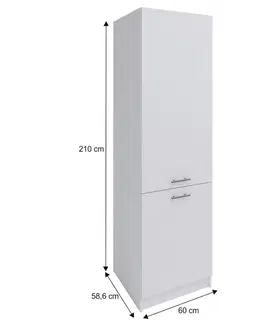 Kuchynské dolné skrinky KONDELA Fabiana S-60/210 potravinová skriňa biela