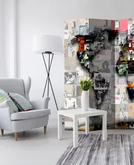 Paravány Paraván World map – Banksy Dekorhome
