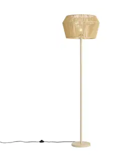 Stojace lampy Stojaca lampa béžová s tienidlom z papierového lana 50/50/30 - Simplo