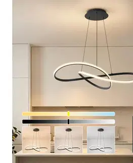 Svietidlá BRILAGI - LED stmievateľný luster na lanku INFINITY LED/80W/230V 80x80 cm čierny + diaľkové ovládanie BRI908
