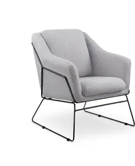 Kreslá HALMAR Soft 2 kreslo svetlosivá / čierna