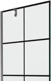 Sprchové dvere MEXEN/S - Next vaňová zástena FIX 80 x 150, čierna vzor, grafit metal 895-080-000-00-77-95