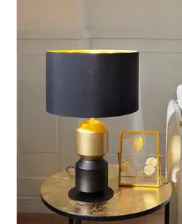 Lampy Eglo 390188 - Stolná lampa LAURIGNANO 1xE27/40W/230V čierna/zlatá 390188