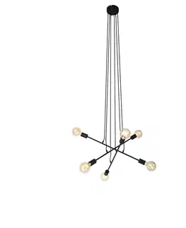 Závesné svietidlá Moderné závesné svietidlo čierne 80 cm 6-svetlo - Sydney