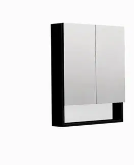 Kúpeľňový nábytok Zrkadlová skrinka SAT Cube Way 60x72 cm lamino čierna GALCU3D60HP GALCU3D60HP