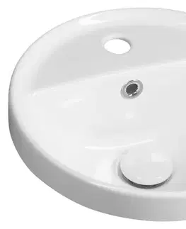 Umývadlá SAPHO - YUVA keramické umývadlo zápustné, priemer 38cm, biela TU0652