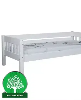 Drevené postele Posteľ Lucas 90x200 borovica morená biela