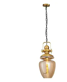Svietidlá  Luster na reťazi BOTTLE 1xE27/40W/230V zlatý 701CHD1723