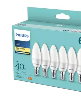 LED osvetlenie SADA 6x LED Žiarovka Philips B35 E14/5W/230V 2700K 8719514313446