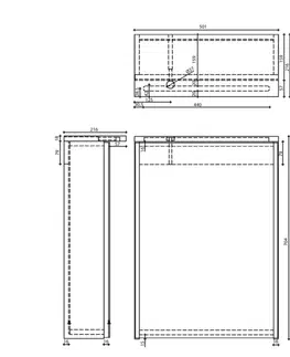 Kúpeľňový nábytok AQUALINE - KAWA STRIP Galérka s LED osvetlením 50x70x22cm, biela WGL50S
