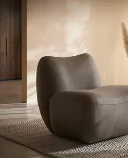 Lounge kreslá DELIFE Lounge kreslo Zena 75x85 cm taupe vintage