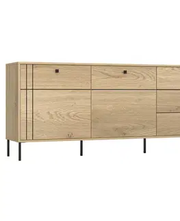 Komody KONDELA Colen 2D3S dvojdverová komoda so zásuvkami dub cremona