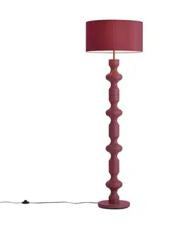 Stojace lampy Retro stojaca lampa slivková s látkovým tienidlom 160 cm - Captain