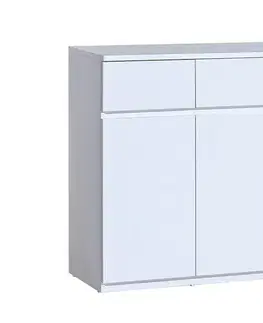 Komody KONDELA Artemia 3D3S trojdverová komoda so zásuvkami arktická biela