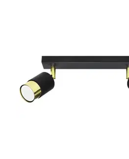 Svietidlá  SL.1070 - Bodové svietidlo NERO 2xGU10/40W/230V čierna/zlatá SL.1070