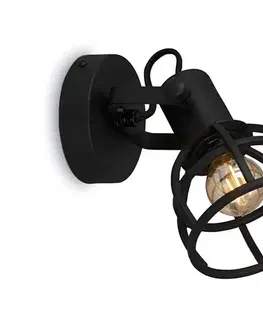 Svietidlá Briloner 2669-015 - Nástenné bodové svietidlo RETRO 1xE14/25W/230V čierna 2669-015