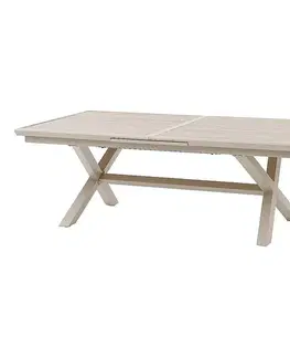 Stolčeky DEOKORK Hliníkový stôl BERGAMO 220/279 cm (ivory)