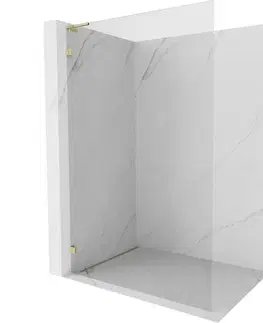 Sprchové dvere MEXEN/S - Lunar L Sprchová zástena WALK-IN ľavá 70 x 200, transparent 8 mm, zlato 830L-070-000-50-00-L