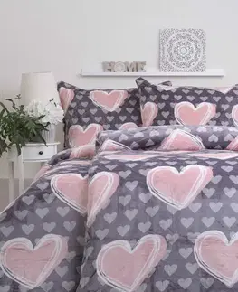 Obliečky MKLozkoviny.sk Francúzske obliečky mikroplyš Exclusive – Tessema sivohnedé - 220 × 200 cm - 70 x 90 cm