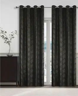 Závesy do spálne Záves na krúžkoch YC11935/280G/24/140x250 cm čierny