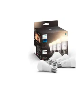LED osvetlenie SADA 4x LED Stmievateľná žiarovka Philips Hue WHITE A60 E27/9W/230V 2700K 871951431914100