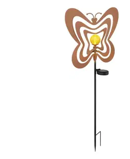 LED osvetlenie Globo 36581R - LED solárne svietidlo LED/0,06W/3V IP44 rezavý motýľ 36581R