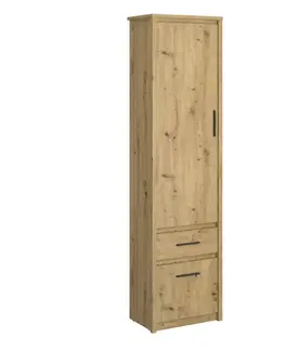 Regály a poličky KONDELA Airon 2D1S dvojdverový regál so zásuvkou dub artisan