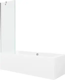 Sprchové dvere MEXEN/S - Cube obdĺžniková vaňa 180 x 80 cm s panelom + vaňová zástena 60, transparent, chróm 550518080X9506000001