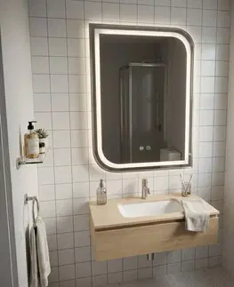 Kúpeľňové zrkadlá REA - Zrkadlo LED ZONE 70x50 BRUSH NICKEL HOM-00305