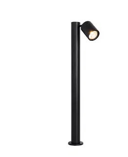 Zahradne stlpove lampy Stojaca vonkajšia lampa čierna 80 cm AR70 nastaviteľná IP44 - Solo