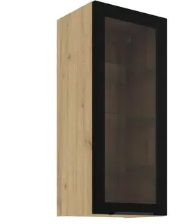 Kuchynské skrinky visiace Vitrína Čierna/Artisan 40gs-90 1f