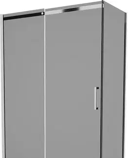 Vane MEXEN/S - Omega sprchovací kút 130 x 70, grafit, chróm + vanička vrátane sifónu 825-130-070-01-40-4010