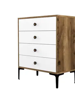 Komody Komoda Lizbon 537 - Walnut, White