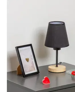 Lampy BRILAGI - Stolná lampa NUBILA WOOD 1xE27/25W/230V dub/čierna BG1567+BG1568