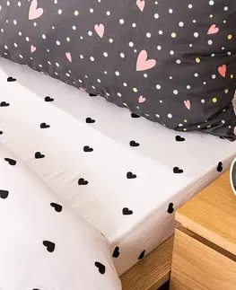 Plachty 4Home jersey prestieradlo Srdiečka, 160 x 200 cm