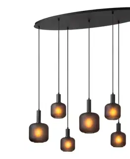 Svietidlá Lucide 45405/07/30 - Luster na lanku ELOISE 7xE27/40W/230V čierna 45405/07/30
