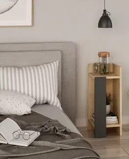 Nočné stolíky Nočný stolík Elos Right - Oak, Anthracite